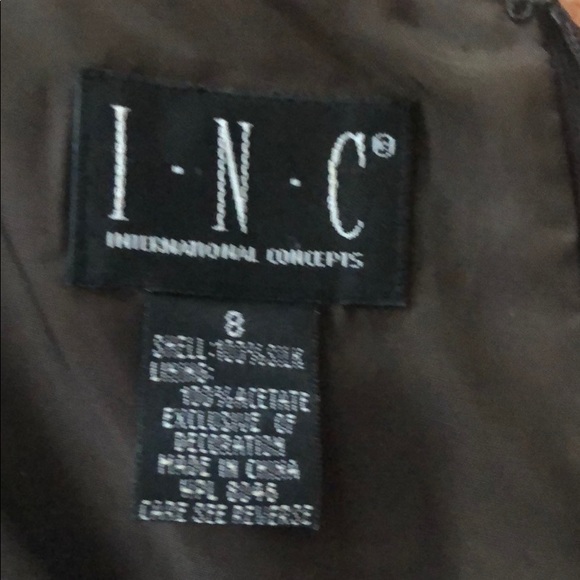 INC BROWN PINK & WHITE FLORAL KNITTED DRESS SIZE 8 - Picture 5 of 5